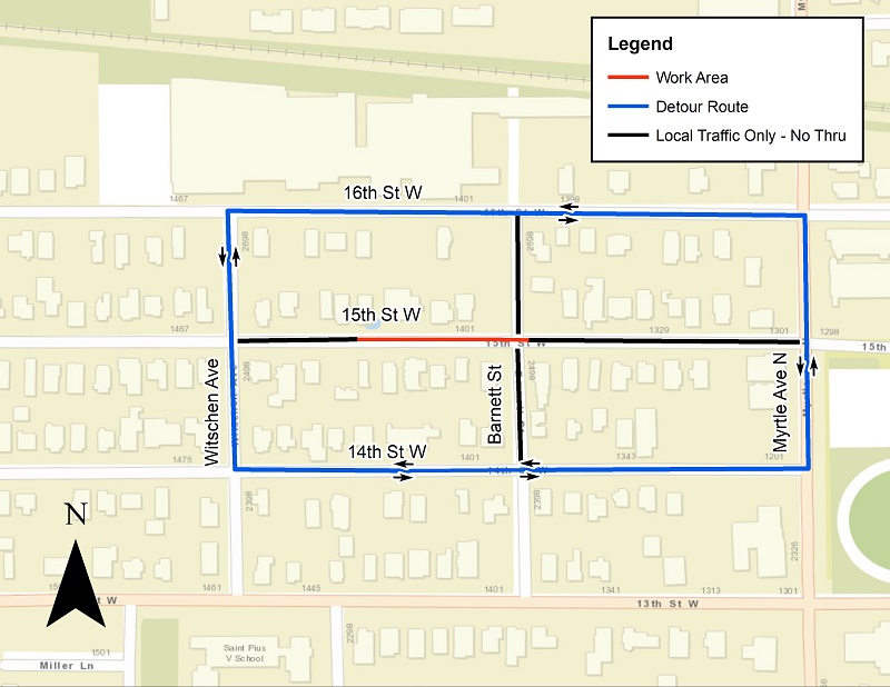 15th Street West Sewer Improvement Project Map